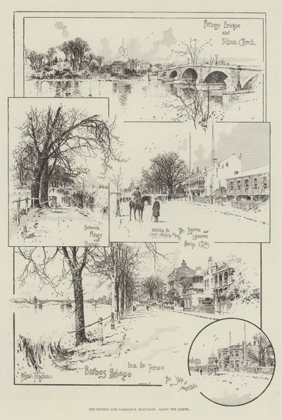 Oxford og Cambridge Boat-Race, langs bredden av Joseph Holland Tringham