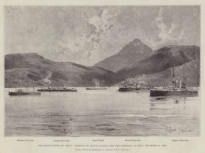 Stillehavet på Kreta, møte mellom prins George og admiralene i Milo, 20. desember 1898 av Joseph Holland Tringham