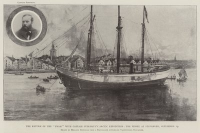 Frams retur med kaptein Sverdrups arktiske ekspedisjon, fartøyet ved Stavanger, 19. september av Joseph Holland Tringham