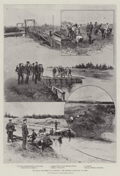 The Royal Engineers at Aldershot, the Bridging Battalion at Work av Joseph Holland Tringham