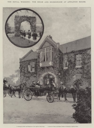Det kongelige bryllupet, bruden og brudgommen på Appleton House av Joseph Holland Tringham