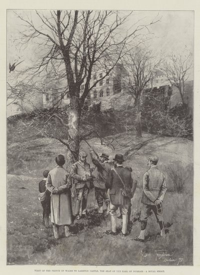 Besøk av prinsen av Wales til Lambton Castle, setet til jarlen av Durham, et kongelig skudd av Joseph Holland Tringham