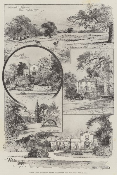 White Lodge, Richmond, hvor vår fremtidige konge ble født, 23. juni 1894 (gravering) av Joseph Holland Tringham