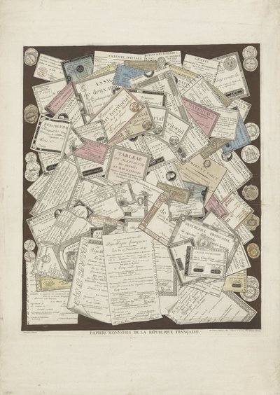 Frans papiergeld Myntpapirer fra den franske republikk (tittel på objekt) av Joseph Hunin