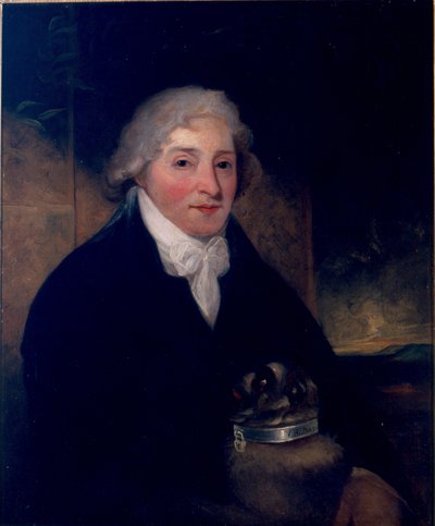 Venanzio Rauzzini med hunden sin, Turk, ca. 1795 av Joseph Hutchison