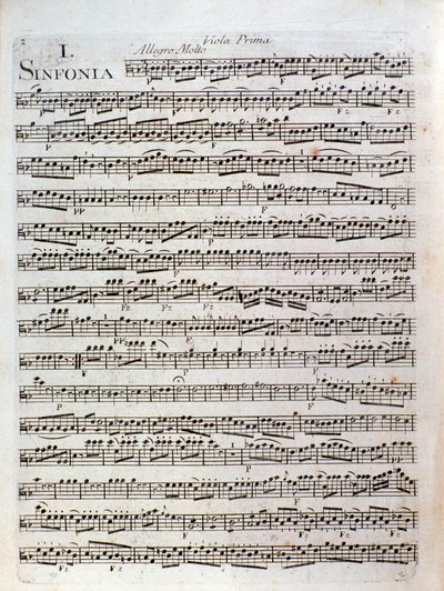 Side med partitur av Symfoni i dur av Pleyel av Joseph Ignace Pleyel