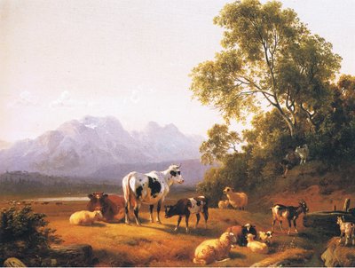 Et nederlandsk pastoralt landskap, fra ukjent magasin eller bokkilde av Joseph Jan Balkerdt