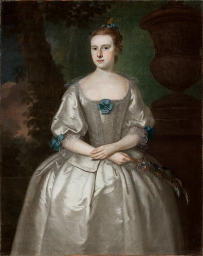 Portrett av Hannah Babcock Bours, 1759 (se 183416 for par) av Joseph Jonathan Blackburn