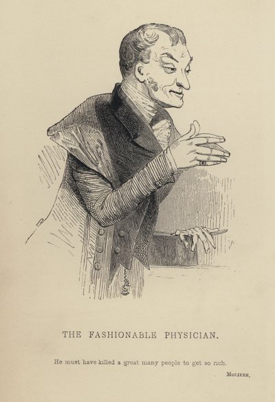 Kenny Meadows: The Fashionable Physician (gravering) av Joseph Kenny (after) Meadows