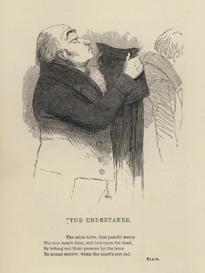 Kenny Meadows: The Undertaker (gravering) av Joseph Kenny (after) Meadows