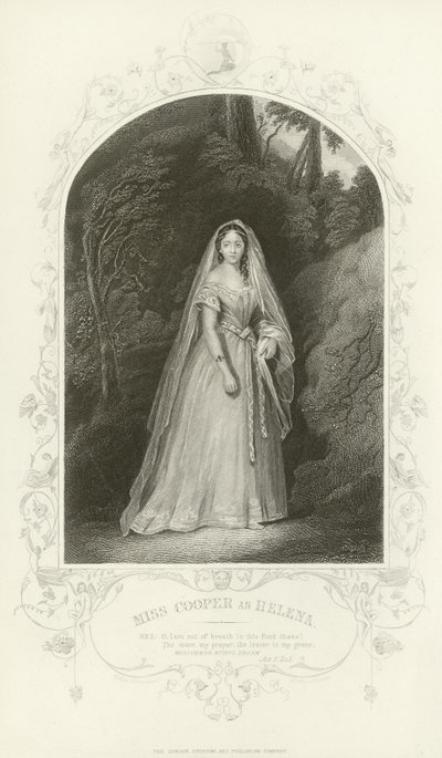 Miss Cooper som Helena, A Midsummer Night's Dream, Act II, scene iii av Joseph Kenny Meadows
