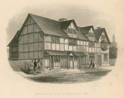 Shakespeares hus som restaurert i 1864 av Joseph Kenny Meadows