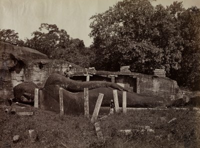 Paranirvana fra Buddha, Gal Vihara, Polonnaruwa, Ceylon av Joseph Lawton