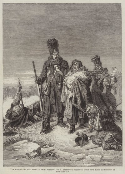 En episode av Retreat fra Moskva av Joseph Louis Hippolyte Bellange