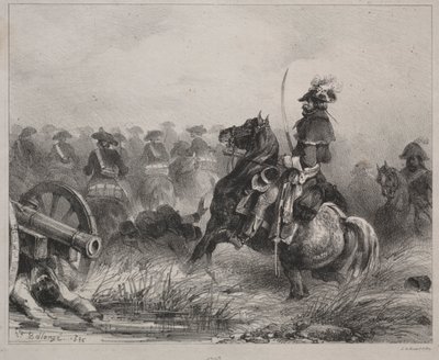 Kavaleriscene, 1836. av Joseph Louis Hippolyte Bellange