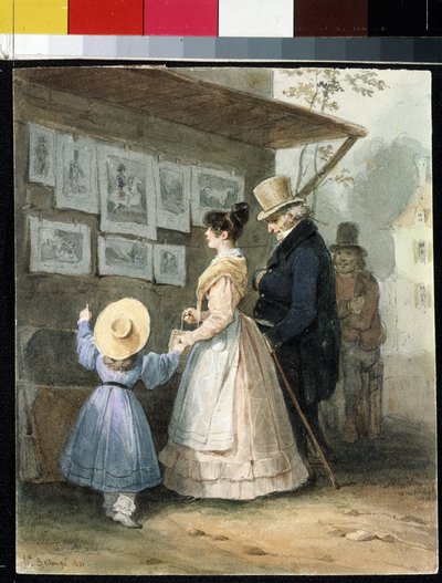 "Hos selgeren av graveringer" (Hos selgeren av graveringer) Akvarell av Hippolyte Bellange (1800-1866) 1831 Hermitage Museum, Saint Petersburg (Saint-Petersburg) av Joseph Louis Hippolyte Bellange