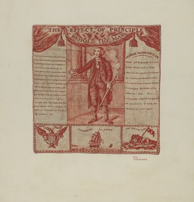 Trykt tekstil av George Washington, ca. 1939. av Joseph Lubrano