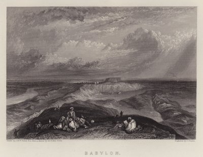 Babylon (farge litho) av Joseph Mallord William (after) Turner