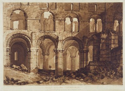 Holy Island Cathedral, gravert av Charles Turner (1773-1857) 1808 (gravering) av Joseph Mallord William (after) Turner