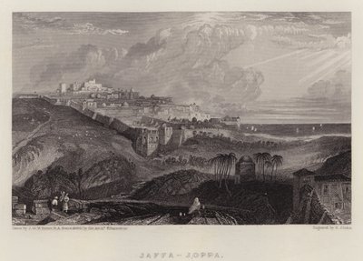 Jaffa, Joppa (farge litho) av Joseph Mallord William (after) Turner