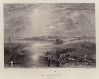 Rødehavet, ved Suez (farge litho) av Joseph Mallord William (after) Turner