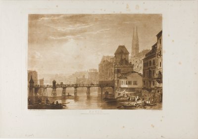 Basel, plate 5 fra Studieboken av Joseph Mallord William Turner