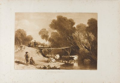 Bro og kuer, plate 2 fra Liber Studiorum av Joseph Mallord William Turner