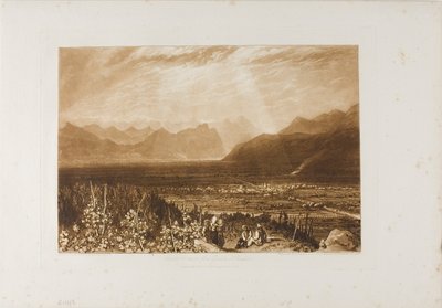 Alpekjede fra Grenoble til Chamberi, plate 40 fra Liber Studiorum av Joseph Mallord William Turner