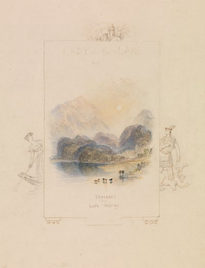 Design for en illustrasjon for Walter Scotts "Lady of the Lake", Loch Achray av Joseph Mallord William Turner