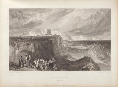Folkestone, Kent, som bundet i Picturesque Views på den sørlige kysten av England av Joseph Mallord William Turner