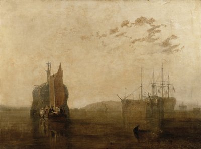 Hulker på Tamar, ca. 1812 av Joseph Mallord William Turner