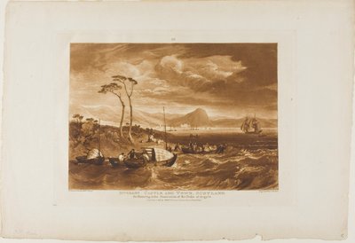 Inveraray Castle and Town, plate 65 fra Liber Studiorum av Joseph Mallord William Turner