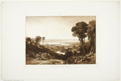 Krysset mellom Severn og Wye, fra Liber Studiorum, nr. 28 av Joseph Mallord William Turner