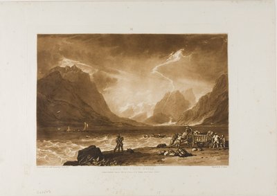 Lake of Thun, plate 15 fra Liber Studiorum av Joseph Mallord William Turner