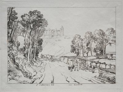 Liber Studiorum: St. Catherines Hill, nær Guilford. av Joseph Mallord William Turner