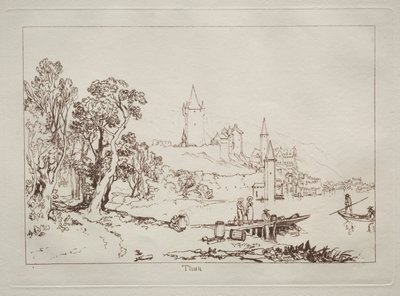 Studiebok: Ville de Thun, Sveits. av Joseph Mallord William Turner