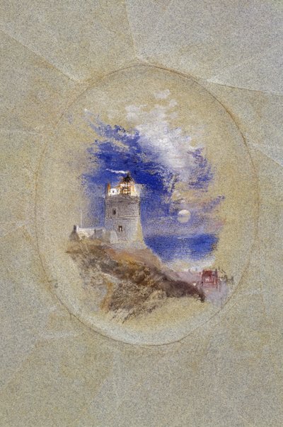 Lowestoffe fyrtårn, ca. 1827 (gouache på papir) av Joseph Mallord William Turner