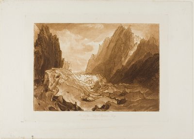 Mer de Glace, plate 50 fra Studieboken av Joseph Mallord William Turner