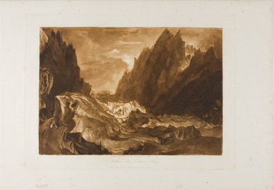 Mer de Glace, plate 50 fra Studieboken av Joseph Mallord William Turner