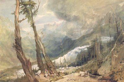 Mere de Glace, i Chamouni-dalen, Sveits av Joseph Mallord William Turner
