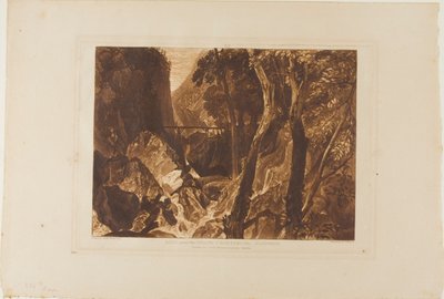 Mølle nær Grand Chartreuse, plate 54 fra Liber Studiorum av Joseph Mallord William Turner