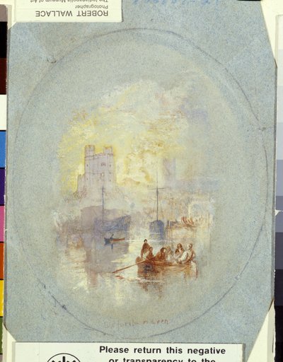 Orford Haven (gouache forsterket med penn og blekk på blått papir) av Joseph Mallord William Turner