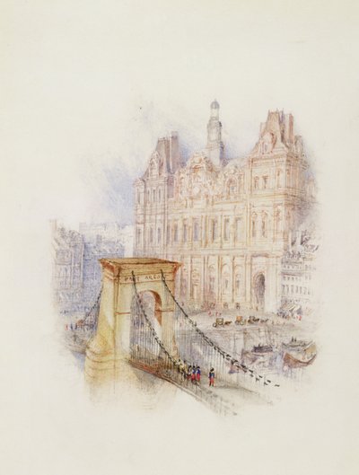 Paris: Hotel de Ville (akvarell, penn og rødt blekk på hvitt vevd papir) av Joseph Mallord William Turner