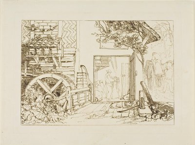 Pembury Mill, Kent, plate 12 fra Liber Studiorum av Joseph Mallord William Turner