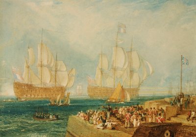Plymouth Harbour: Tauing inn franske priser av Joseph Mallord William Turner