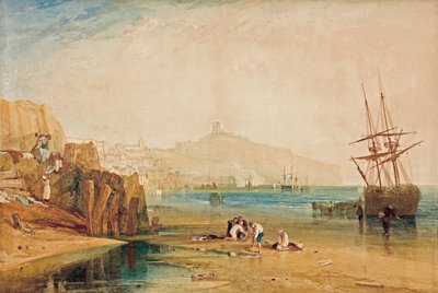 Scarborough, morgen, gutter som fanger krabber, ca. 1810 av Joseph Mallord William Turner
