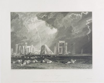 Stonehenge, 1829 (etsing og gravering) av Joseph Mallord William Turner