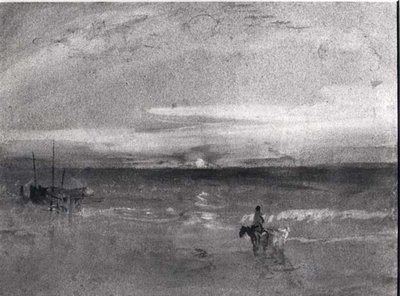 Solnedgang (akvarell) (s/hvitt bilde) av Joseph Mallord William Turner