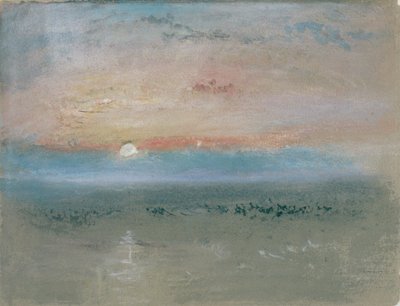 Solnedgang, ca. 1830 (wc og gouache på grått papir) av Joseph Mallord William Turner