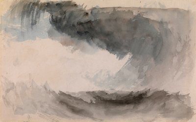 ""Tempete en mer"" (En storm på havet) Aquarelle de Joseph Mallord William Turner (1775-1851) Dim 18,4x29,3 cm Privat samling av Joseph Mallord William Turner
